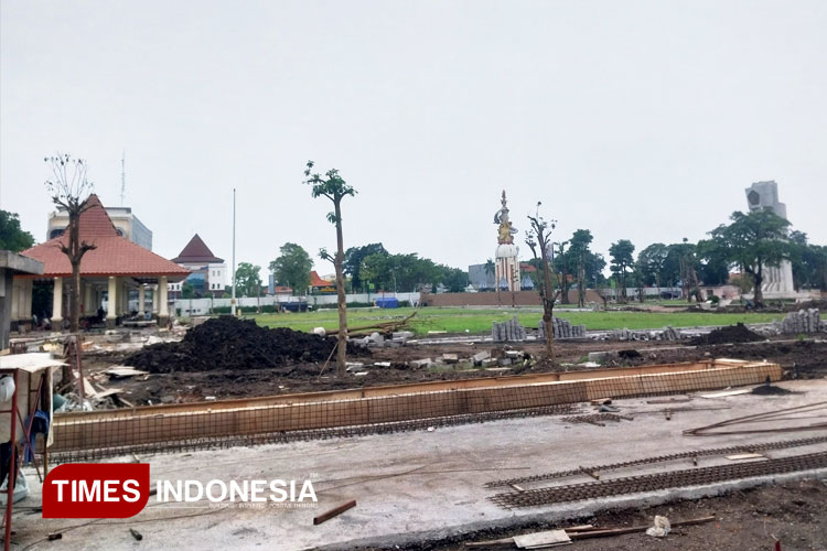 Kurang 30 Hari, Pembangunan Alun-Alun Sidoarjo Baru 65,9 Persen