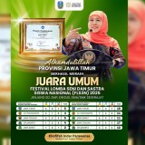 Jatim Kembali Ukir Sejarah Raih Juara Umum FLS3N Tahun 2025