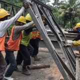 Kementerian PU Kebut Pasang Jembatan Darurat Cikaleho Ciamis, Prediksi Rampung Sepekan
