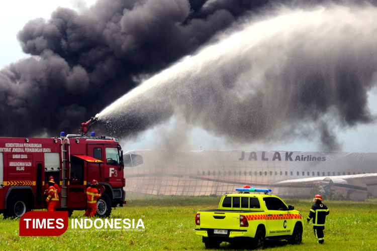 Bandara Abdurahman Saleh Malang Gelar Simulasi Darurat Kecelakaan Pesawat, Uji Respons Cepat dan Koordinasi Lintas Instansi