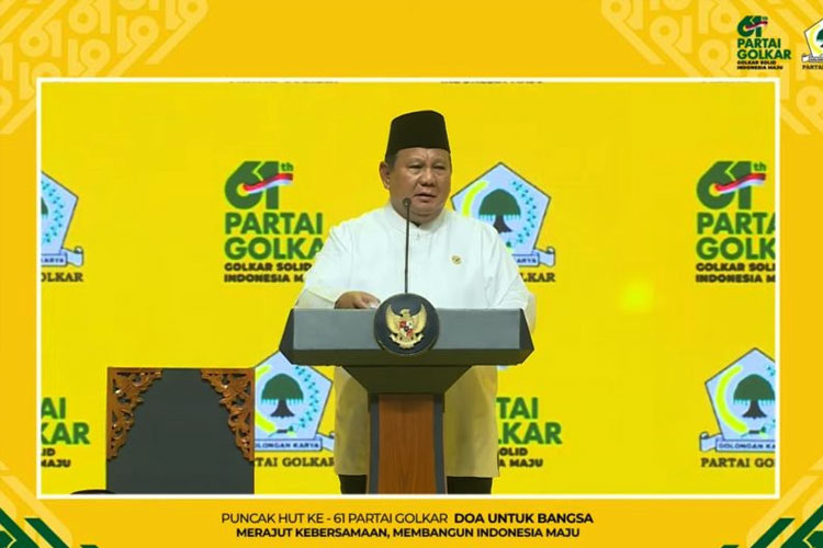 Setahun Bersinergi, Prabowo Akui Peran Penting Golkar di Pemerintahan