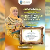 Jatim Raih Penghargaan Provinsi Peduli KUA dari Menteri Agama RI