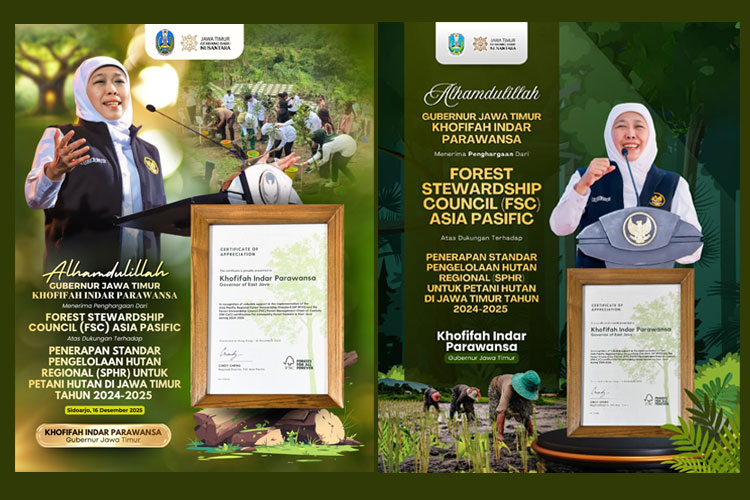 Gubernur Khofifah Terima Penghargaan dari FSC Asia Pacific