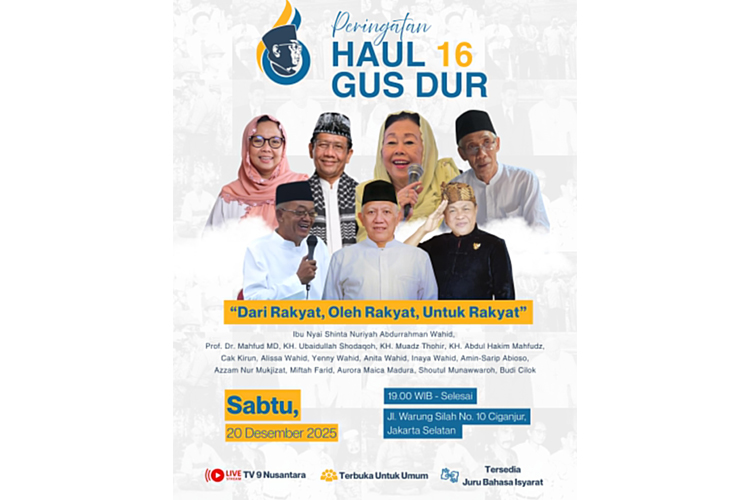 Haul Gus Dur ke-16 Gaungkan Kedaulatan Rakyat