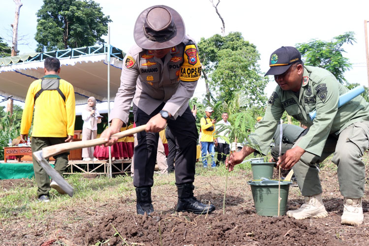 Memperkuat Mitigasi Bencana, Polres Malang-Perhutani Tanam Ribuan Pohon di Donomulyo