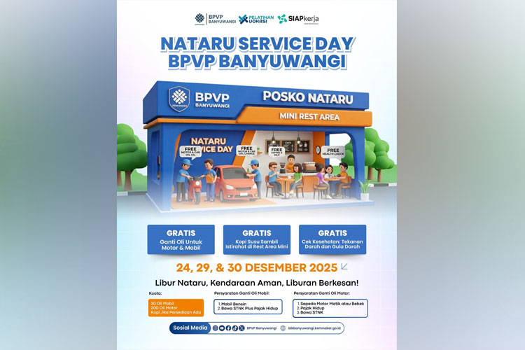 Libur Nataru, BPVP Banyuwangi Hadirkan Layanan Service Gratis