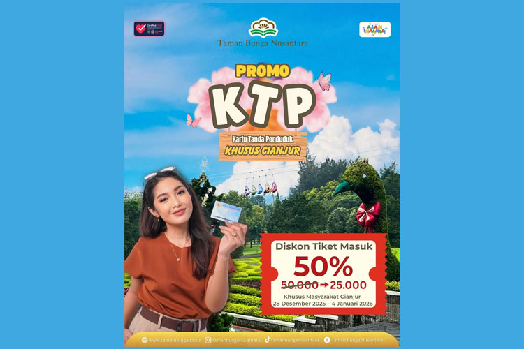 Warga Cianjur Bisa Liburan Akhir Tahun di Taman Bunga Nusantara Cuma Bayar Setengah Harga