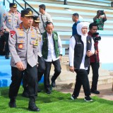 Gubernur Khofifah Dampingi Kapolri di Peletakan Batu Pertama Museum Pahlawan Nasional Marsinah