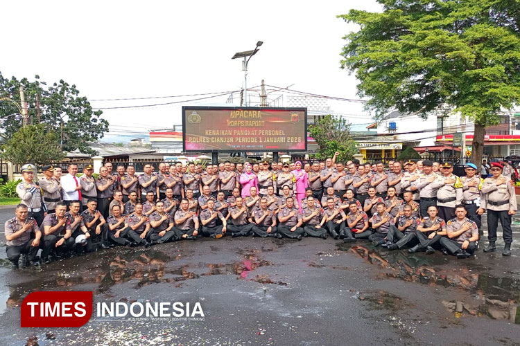 104 Personel Polres Cianjur Resmi Naik Pangkat di Awal Tahun 2026