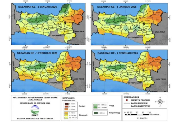 BMKG: Waspadai Potensi Banjir dan Longsor di Jawa Tengah hingga Februari