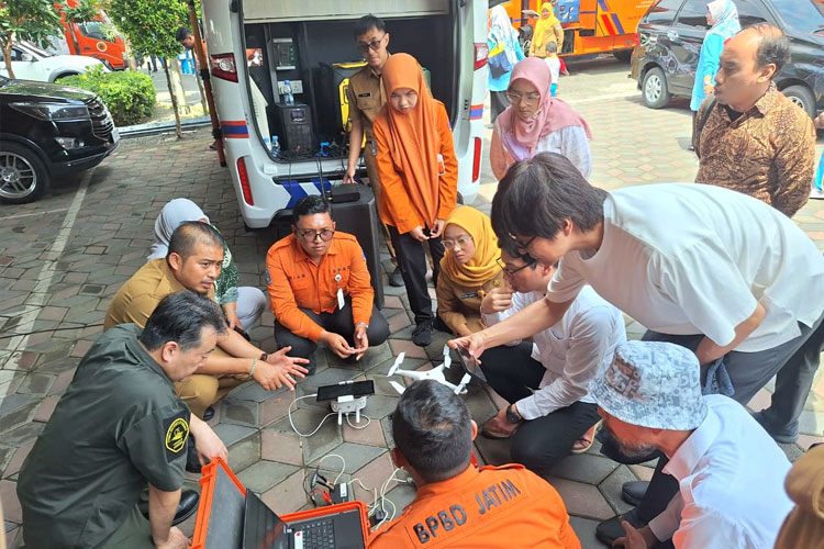 Chiba Institute of Sains Jepang dan BPBD Jatim Kolaborasi Riset Jalur Drone di Wilayah Bencana