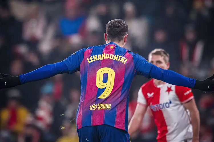 Lewandowski Cetak Sejarah saat Barcelona Tekuk Slavia Prague 4-2