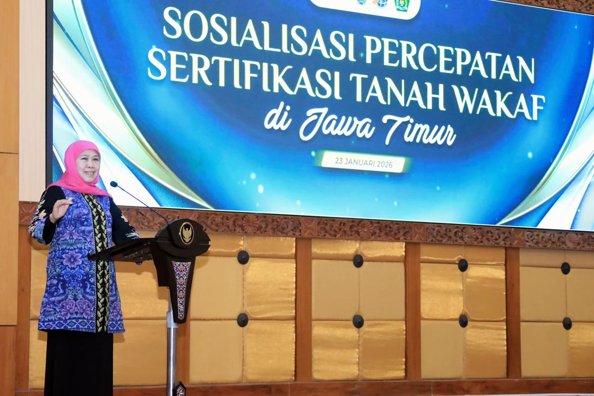 Gubernur Khofifah Komitmen Percepat Sertifikasi Tanah Wakaf