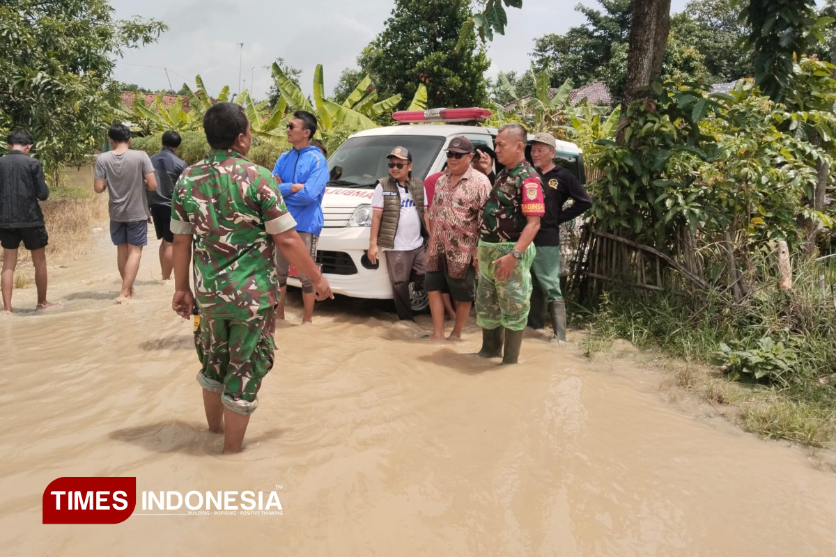 Luapan Sungai Cimanuk Rendam Permukiman Warga di Majalengka
