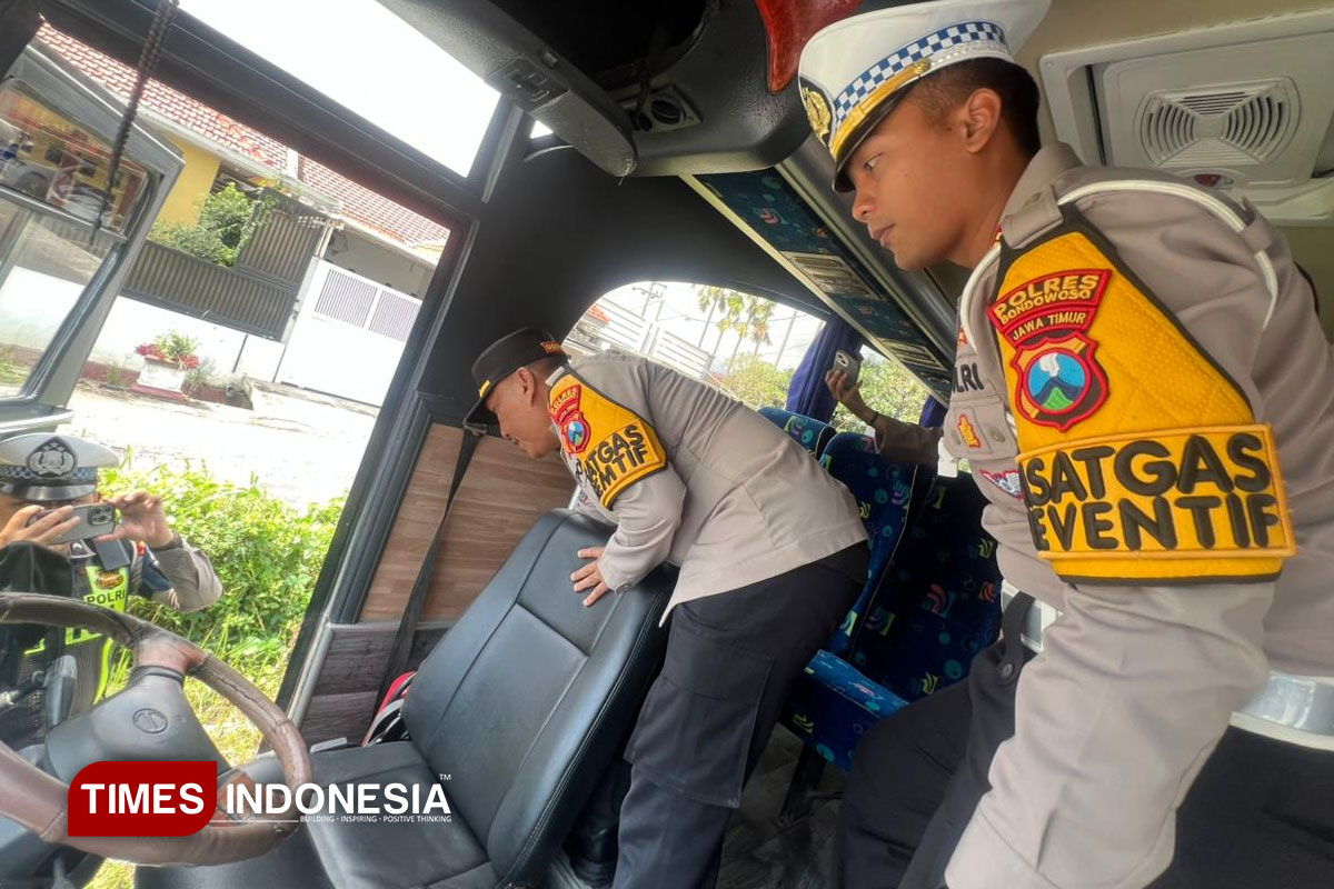 Satlantas Polres Bondowoso Gelar Operasi Keselamatan dan Cek Kelaikan Angkutan Umum Jelang Ramadan