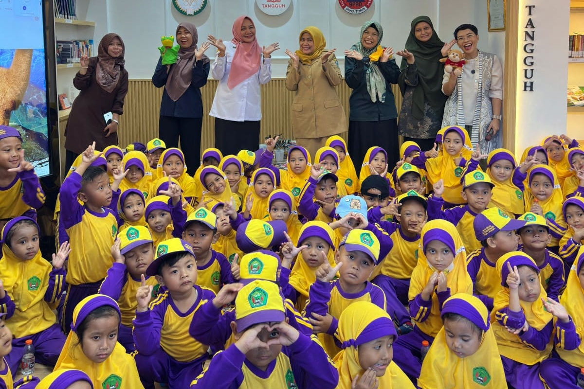 Cara Unik BPBD dan Disperpusip Jatim Edukasi Mitigasi Bencana Melalui Metode Read Aloud