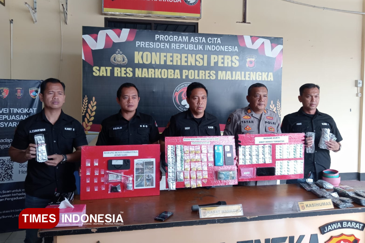 Polres Majalengka Bongkar Tiga Kasus Narkoba, Empat Tersangka Diamankan