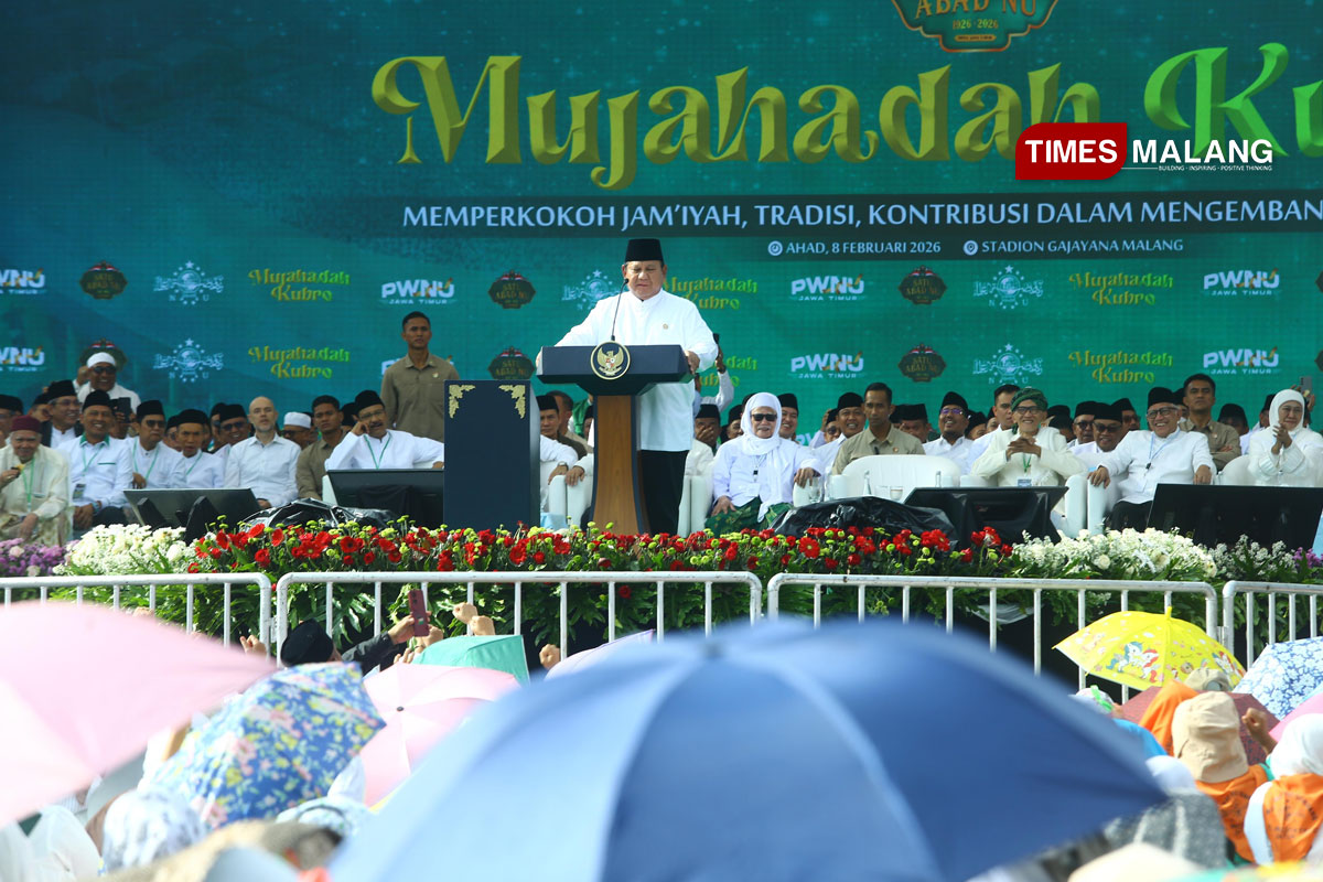 Pidato Presiden Prabowo Subianto pada Mujahadah Kubro 1 Abad NU di Malang