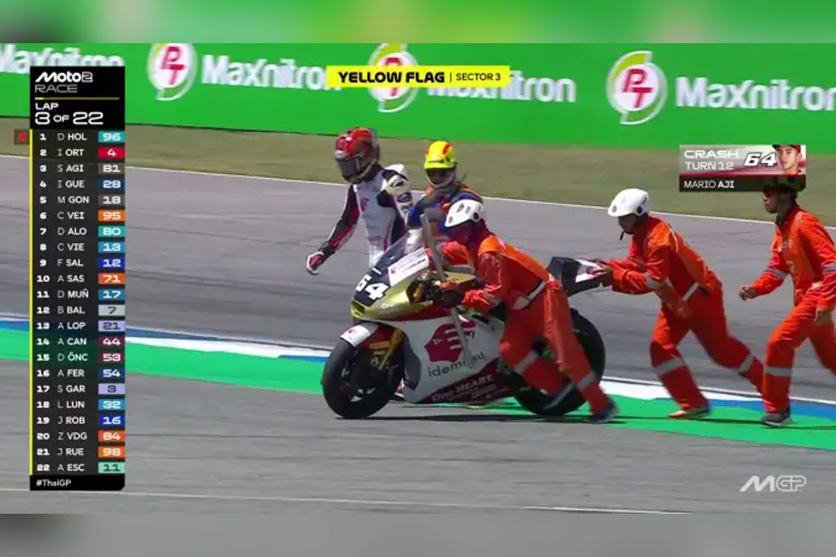Mario Aji Gagal Finis, Moto2 Thailand 2026 Dua Kali Red Flag